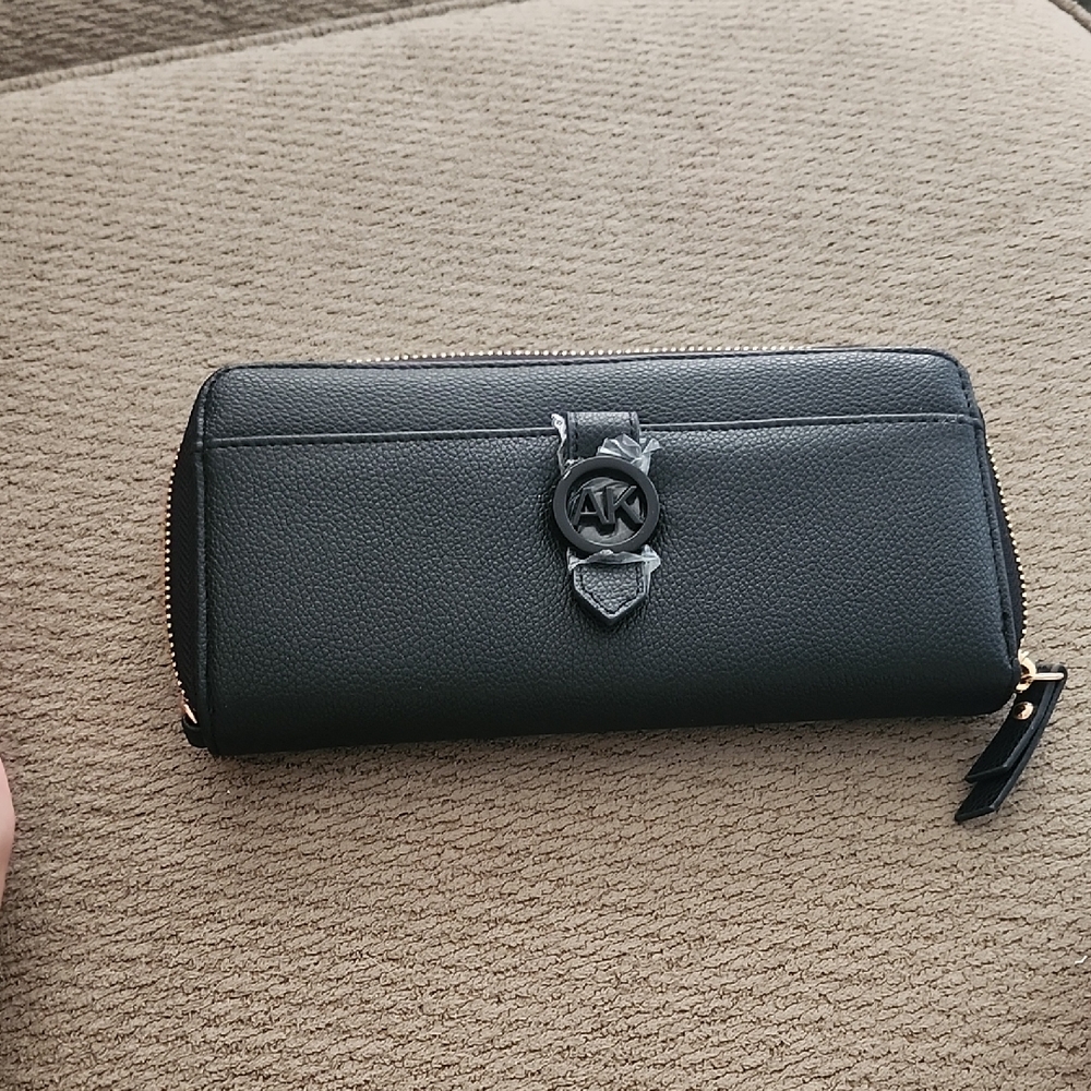 Anne Klein Black Zip-Around Wallet
